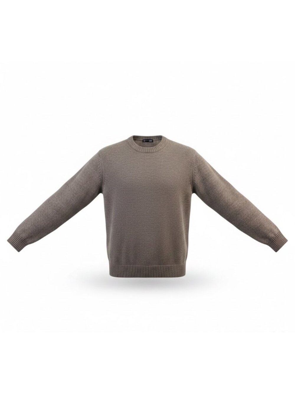 Dazy Mens Taupe Crew Neck Sweater Stylish Warm Knitwear Size S